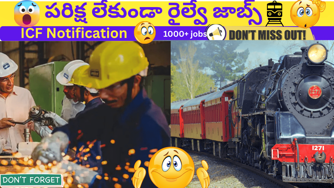 ICF Apprentice Recruitment 2025- railway central jobs telugu