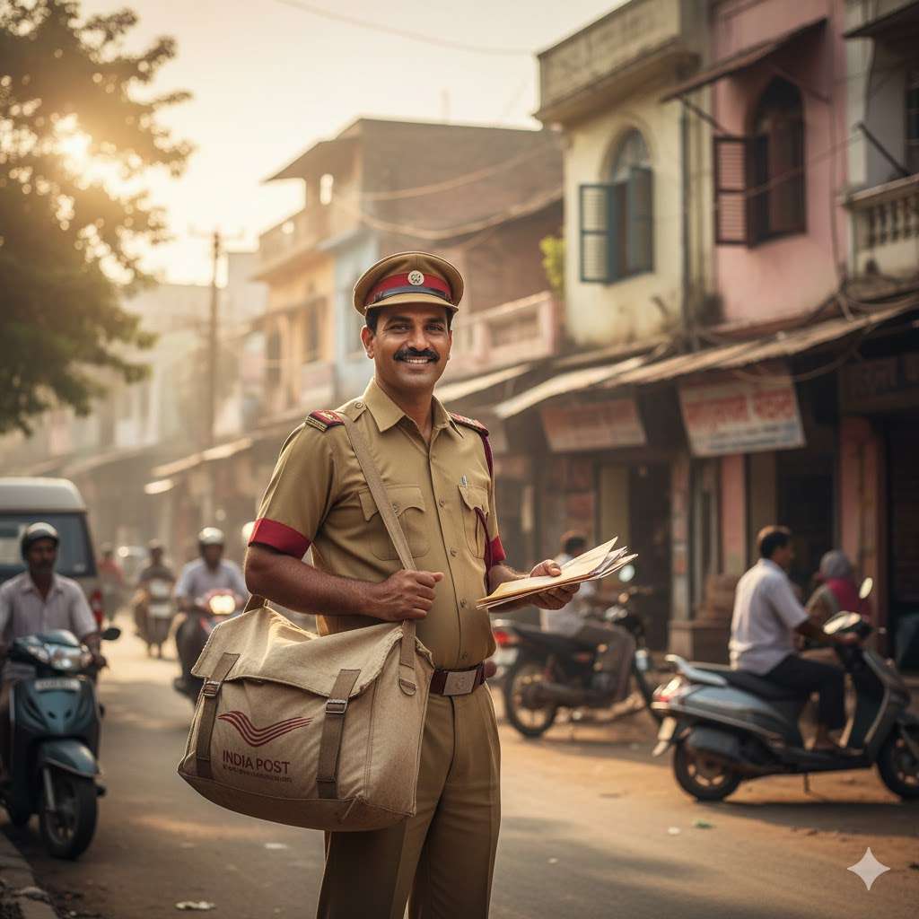 "Post Office Recruitment 2025 notification banner with India Post office view"