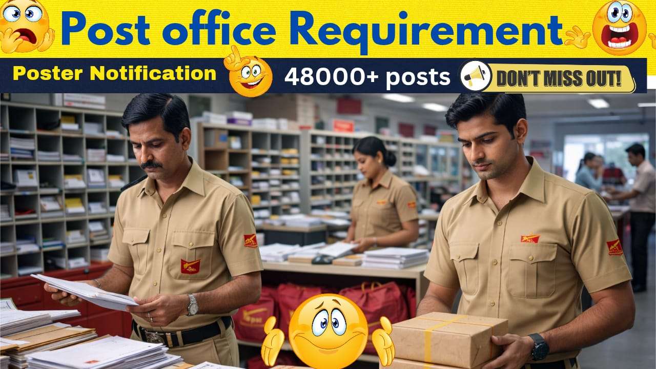 Post Office Jobs Recruitment 2026 – 10వ తరగతి అర్హతతో 48,000+ ప్రభుత్వ ఉద్యోగాలు