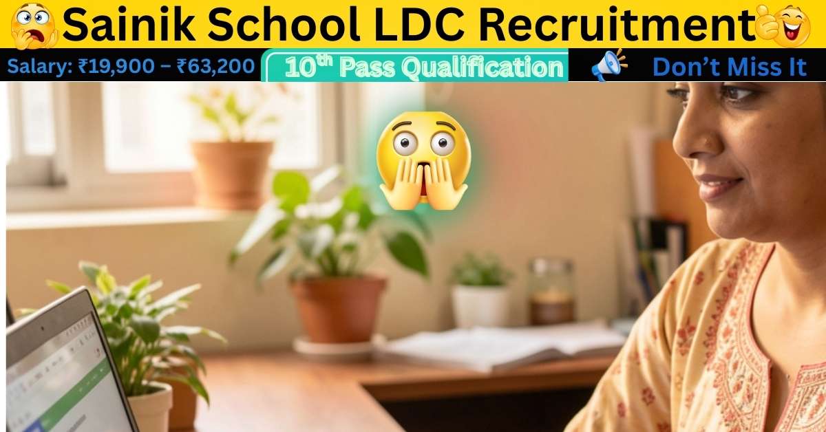 Sainik School LDC Recruitment 2026 – 10th Pass Clerk Vacancy.