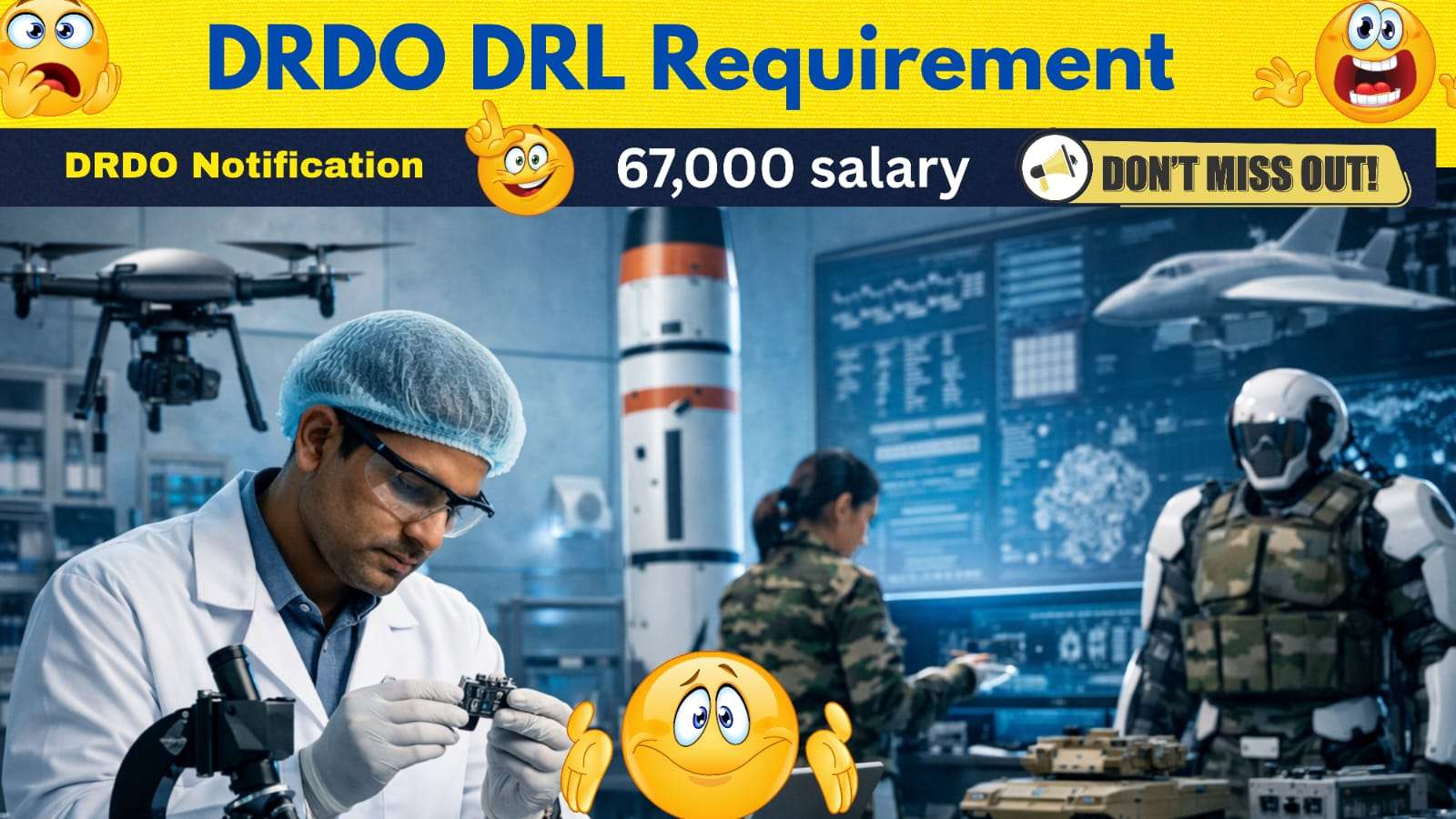 DRDO Jobs 2026: JRF & RA Recruitment | ₹67,000 Salary | Without Exam