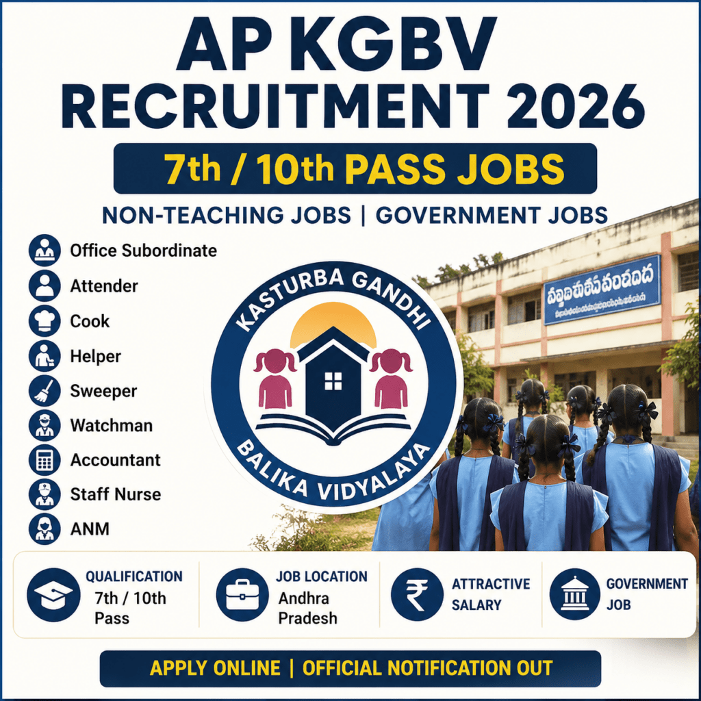 AP KGBV Recruitment 2026 Non -Teaching Jobs Notification Details.